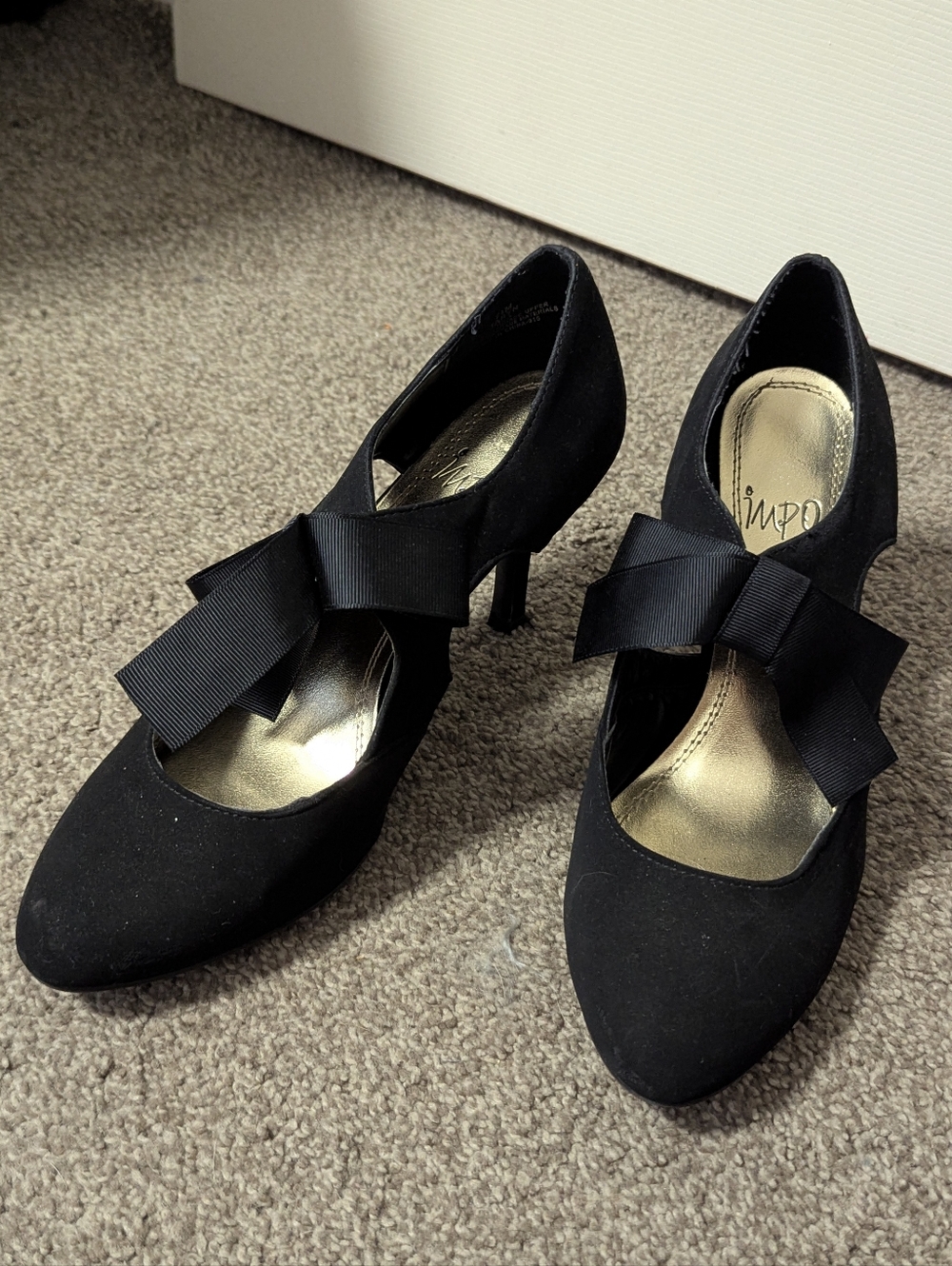 IMPO Bow Tie Elastic Shoe Pumps Heels Taryn Y2K Classy Dressy Ribbon Coquette